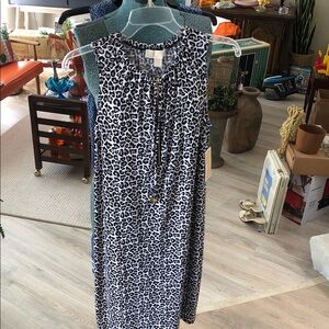 Michael Kors black, gray, white sleeveless animal print dress